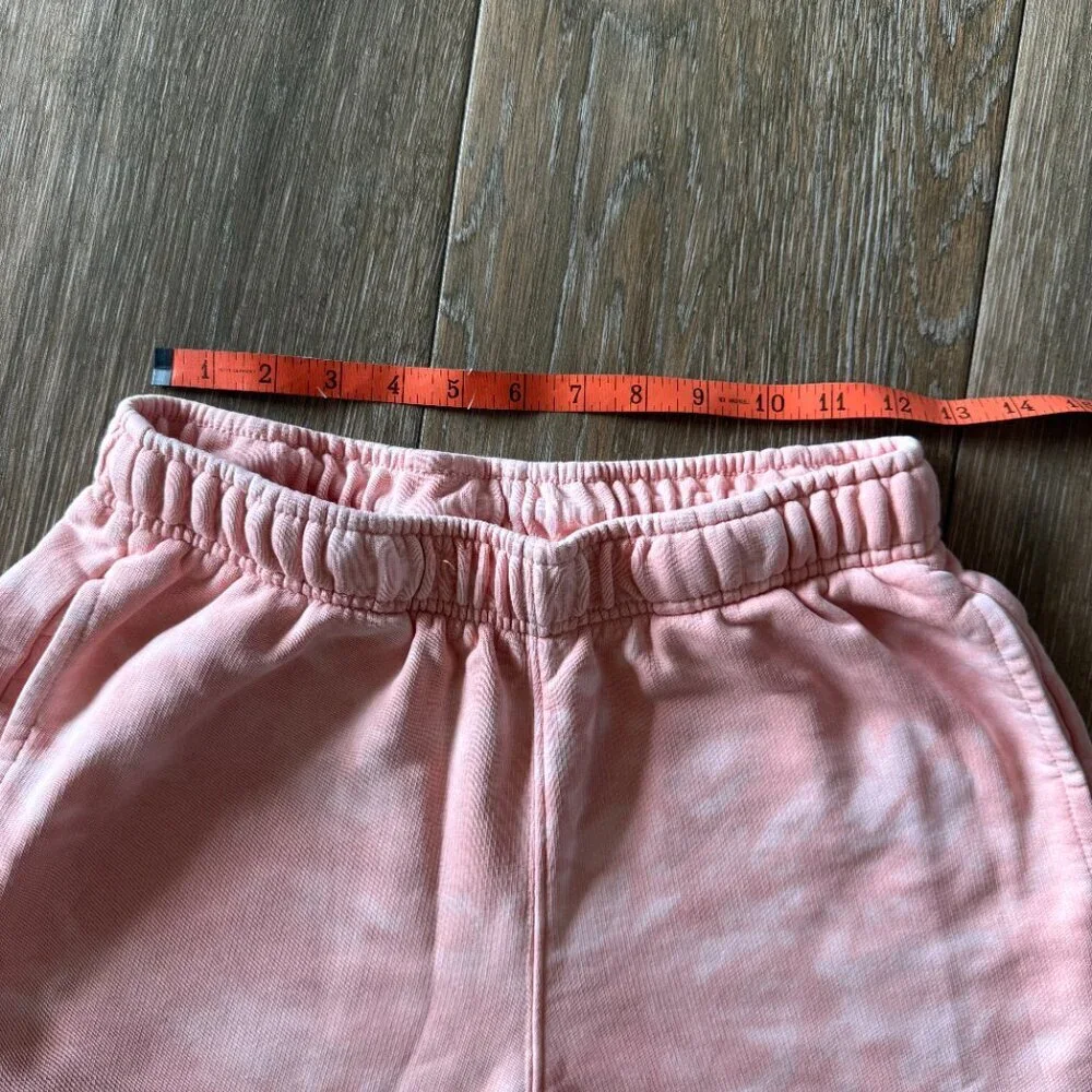 Champions men's pink/orange french terry elastic/drawstring waist shorts size me